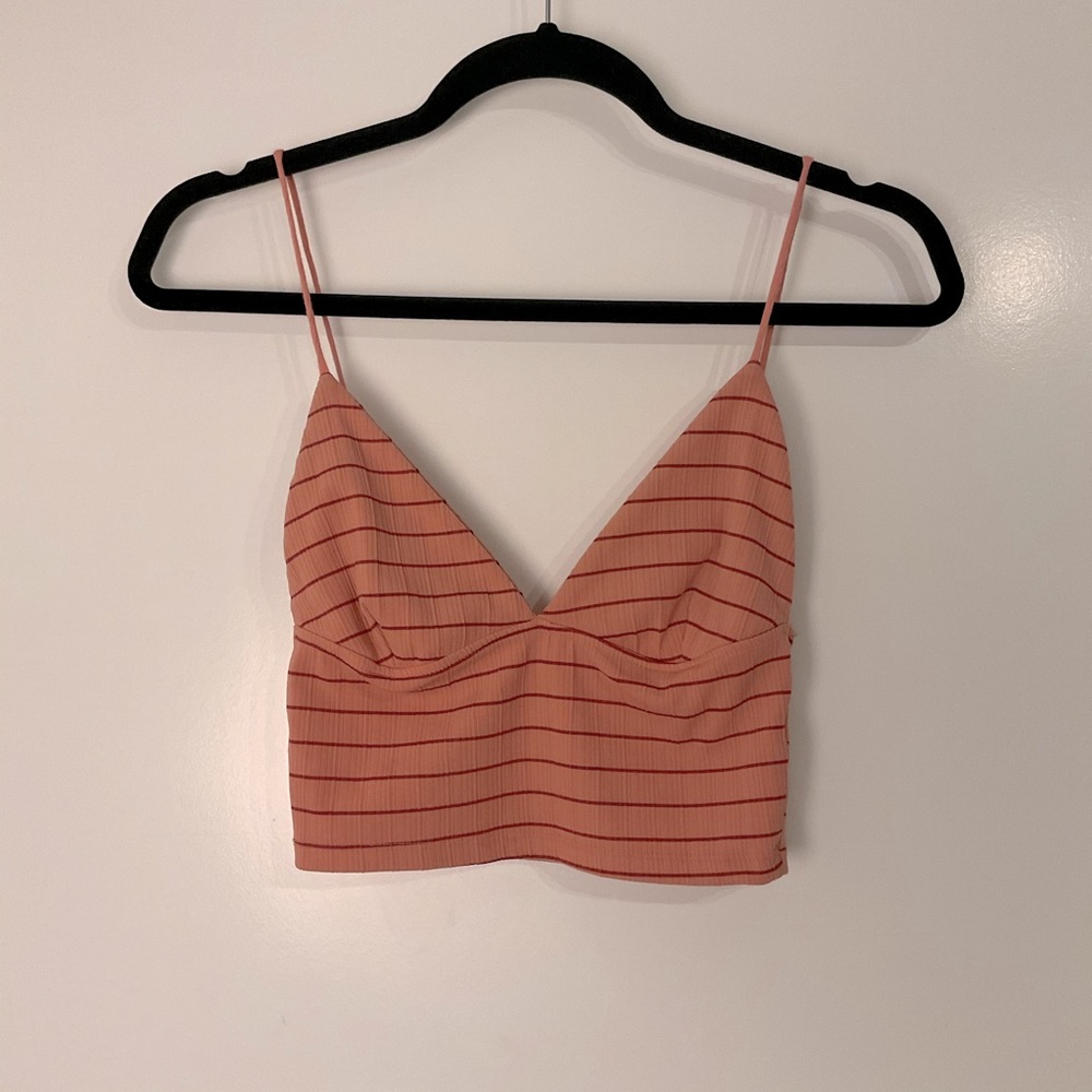 $5 Add on - Zara striped salmon crop top size S